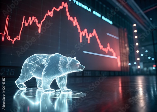 Stock charts with a downtrend are in a bear market. photo