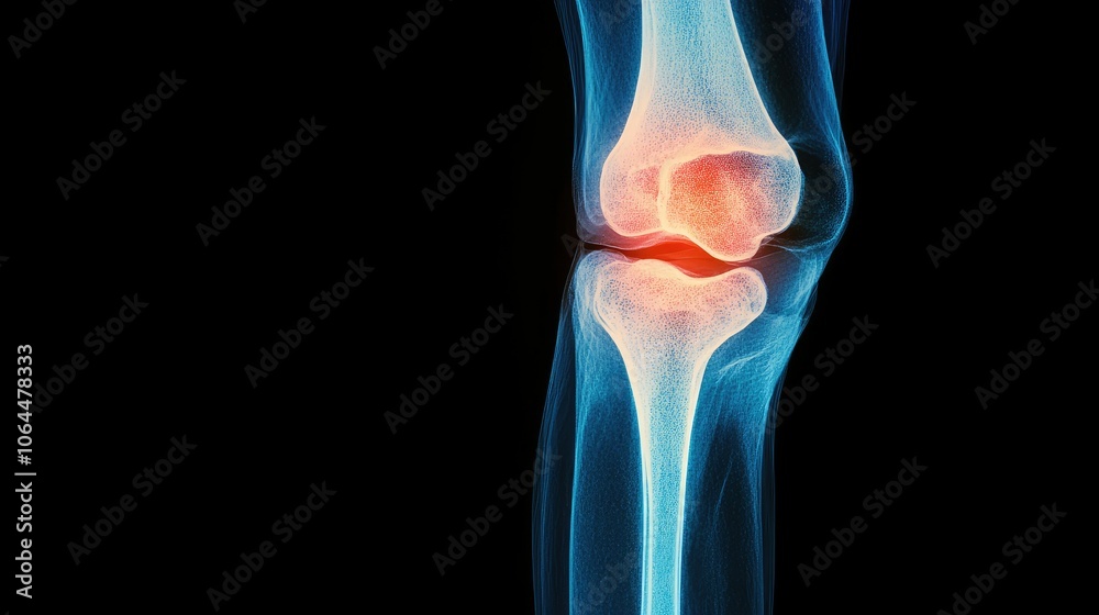Detailed X-ray Image of a Human Knee Joint Detailed X-ray Image of a Human Knee Joint