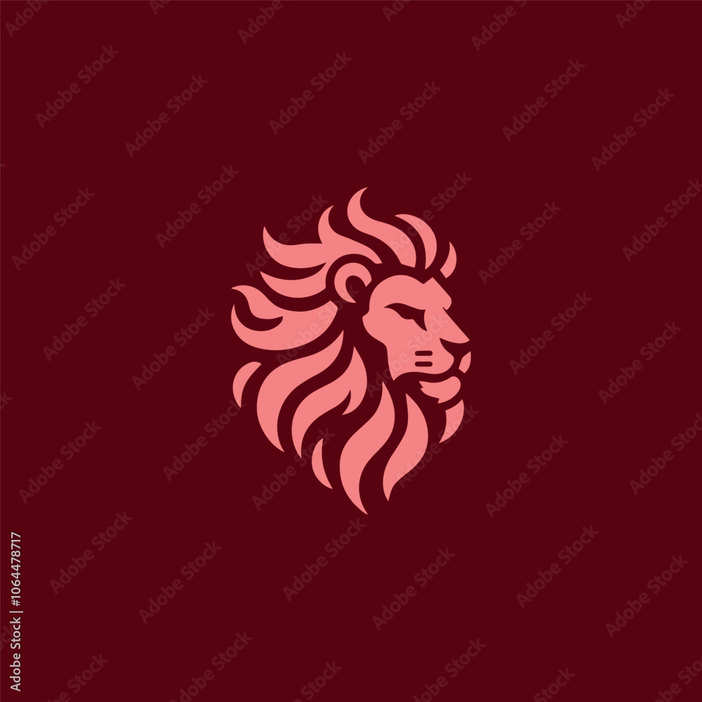 Naklejka premium Fire lion head logo