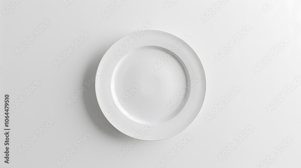 Empty white ceramic round plate isolated on white background. Empty white ceramic round plate isolated on white background.