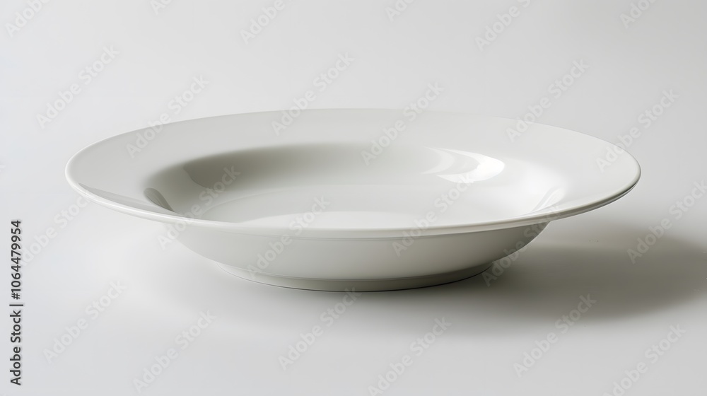 Empty white ceramic round plate isolated on white background. Empty white ceramic round plate isolated on white background.