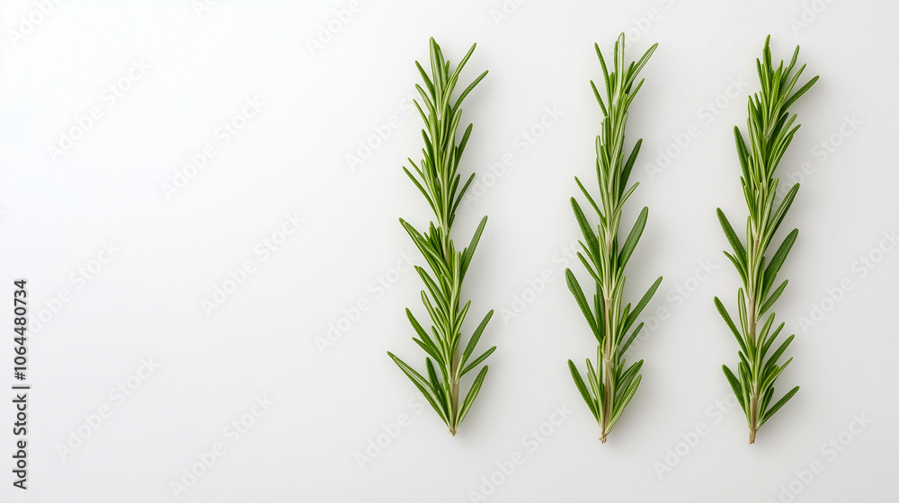 Fototapeta premium Rosemary isolated on white background, Top view 