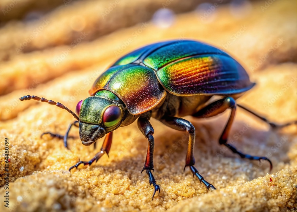 Beach Beetle, Sunny Day, Macro Photography, Insect Portrait Beach Beetle, Sunny Day, Macro Photography, Insect Portrait