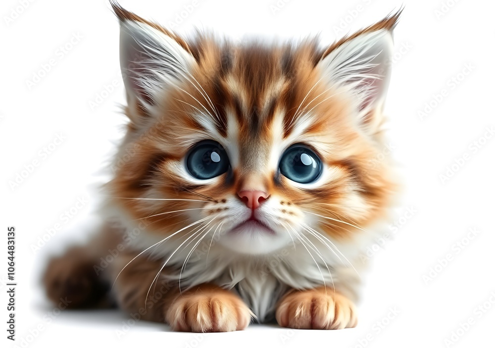 Cute orange cat and grey cat, very cute animal in the world.