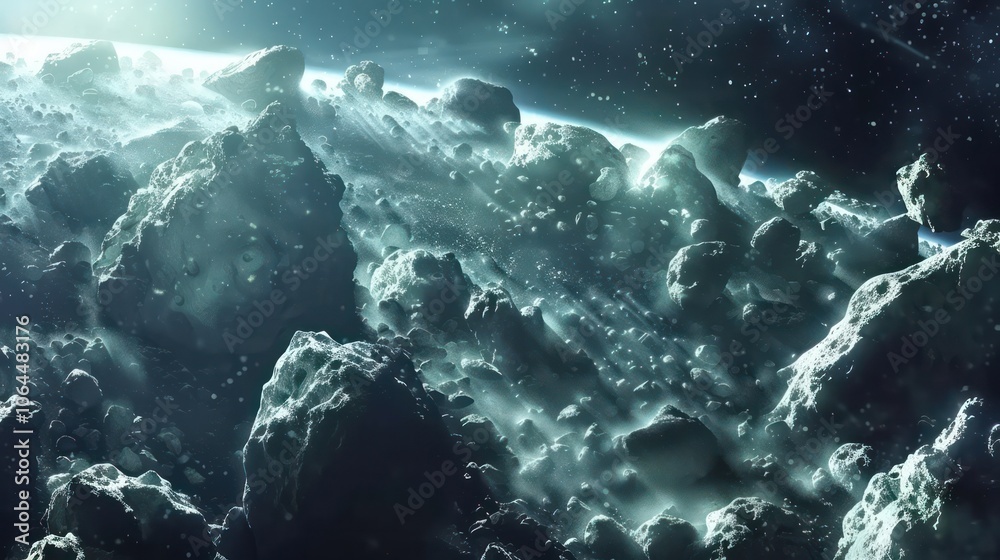 Fototapeta premium Companies investing in space mining to harvest minerals from asteroids for use on Earth.