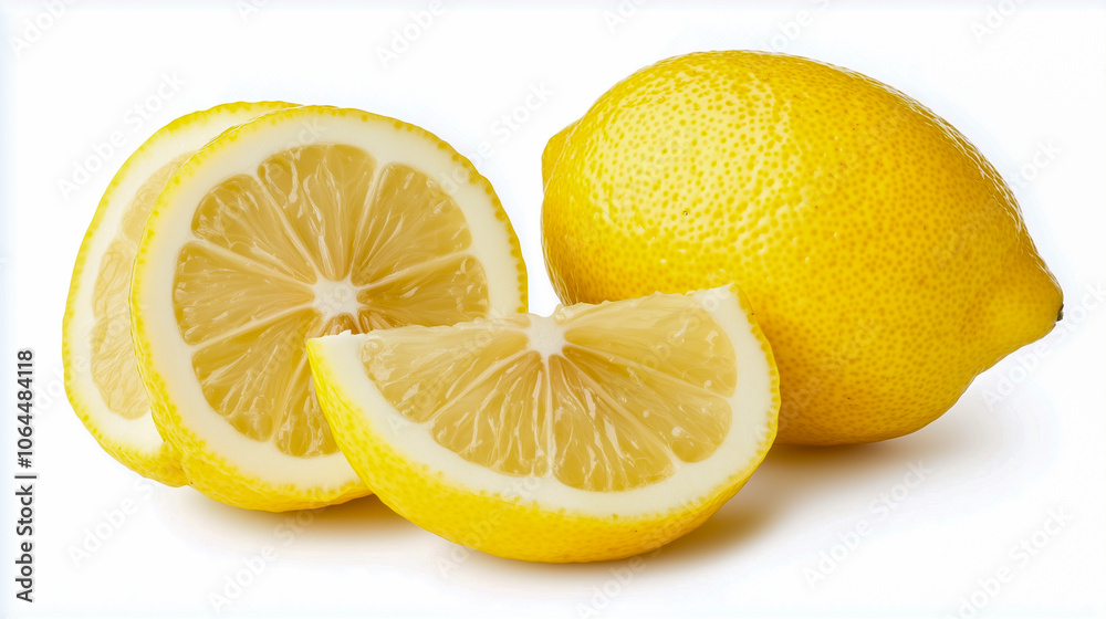 Slice of fresh half lemon isolated on white background Slice of fresh half lemon isolated on white background