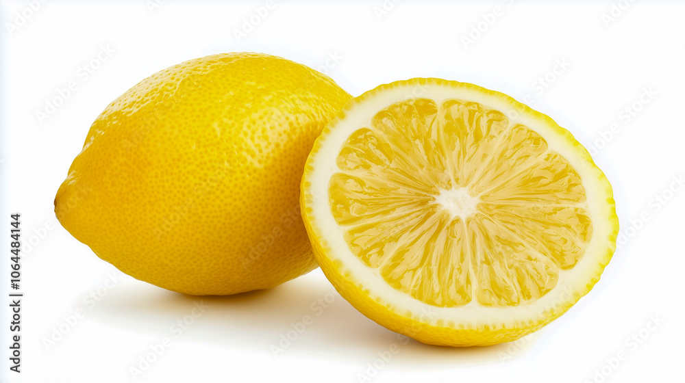 Slice of fresh half lemon isolated on white background Slice of fresh half lemon isolated on white background