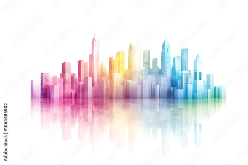 city skyline horizon in splatter painting abstract colourful silhouette isolated in white background city skyline horizon in splatter painting abstract colourful silhouette isolated in white background