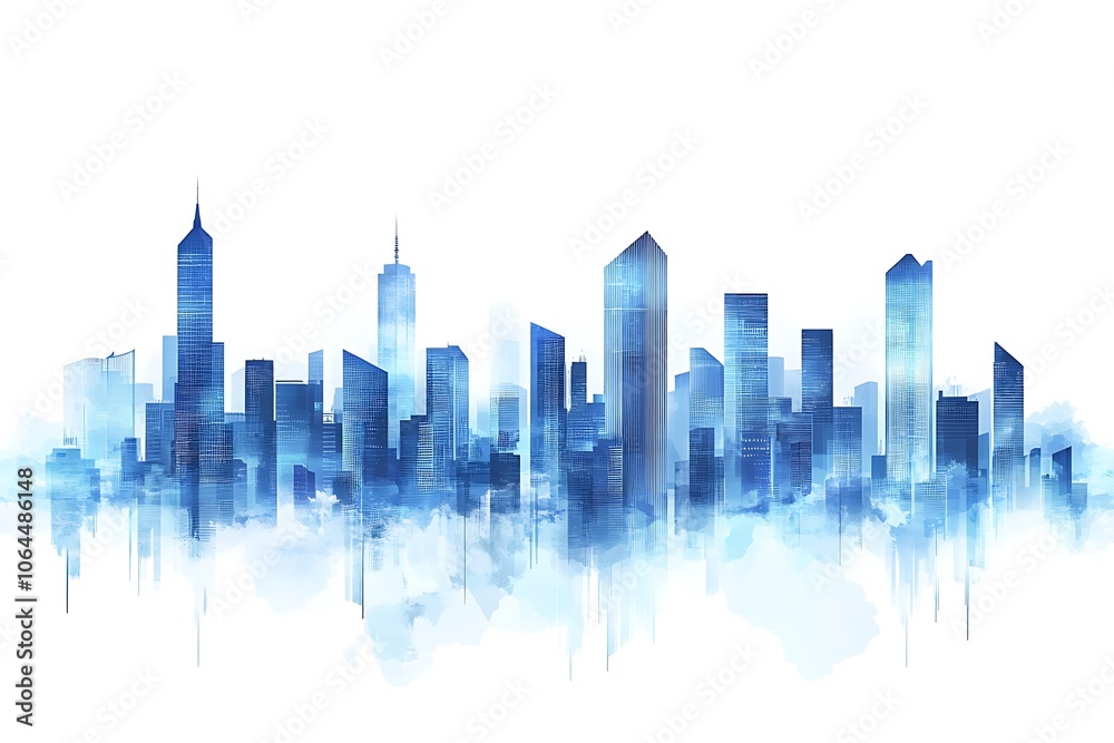 Fototapeta premium modern city panorama 3d illustration