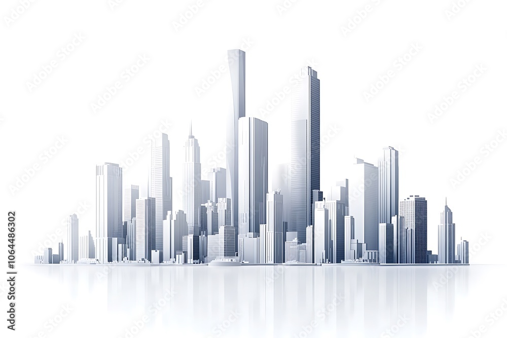 modern city panorama 3d illustration modern city panorama 3d illustration