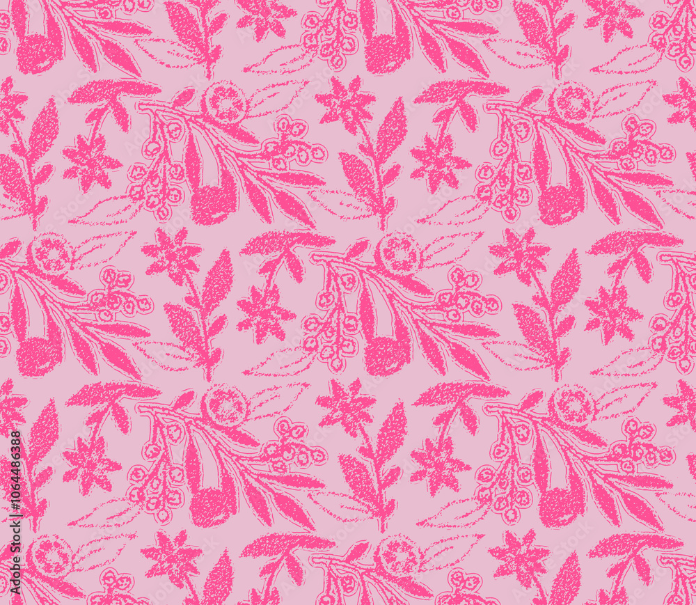 Fototapeta premium Seamless vintage pattern with floral motifs. Based on a traditional oriental textiles.