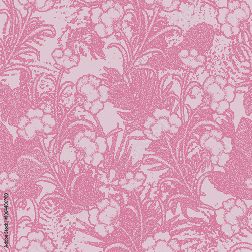 Wallpaper Mural Seamless vintage pattern with floral motifs. Based on a traditional oriental textiles. Torontodigital.ca