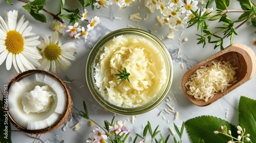 Body Butter: Ideal for dry skin, this thick body butter uses coconut oil and cocoa butter to deeply hydrate and soften tough areas like elbows and feet.
 photo