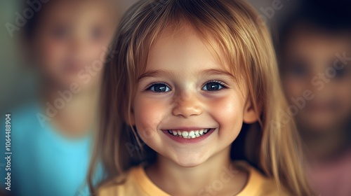 Smiling Girl in Classroom Setting 