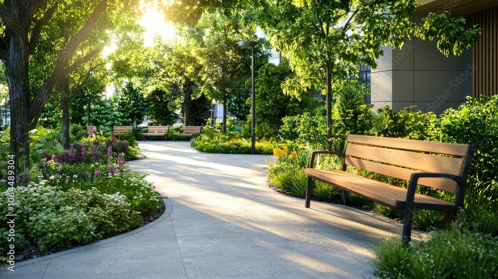 Obraz premium Explore the tranquil garden inviting reflection and relaxation