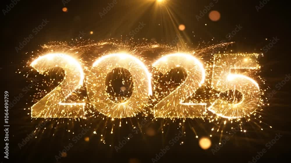 Abstract black background with subtle golden light streaks and a faint glow. Animation looping video background. Generated with AI