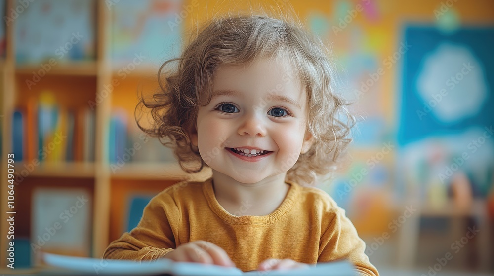 Curious Toddler Reading a Book Curious Toddler Reading a Book