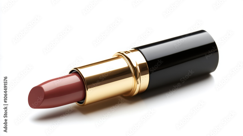 Luxurious lipstick in sleek black and gold tube, showcasing rich, creamy shade perfect for enhancing beauty. Ideal for makeup enthusiasts and beauty professionals Luxurious lipstick in sleek black and gold tube, showcasing rich, creamy shade perfect for enhancing beauty. Ideal for makeup enthusiasts and beauty professionals