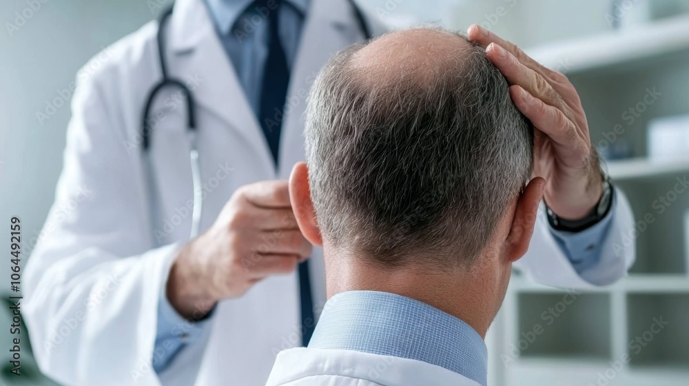 Doctor applies follicle stimulant for effective scalp treatment Doctor applies follicle stimulant for effective scalp treatment