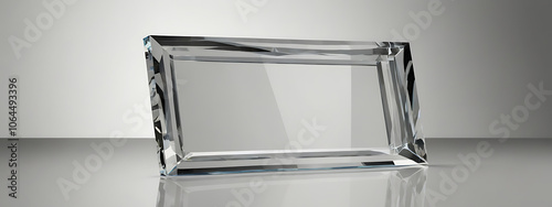 Crystal Award Plaque on Plain Background with Room for Personalized Text and Copy Space photo