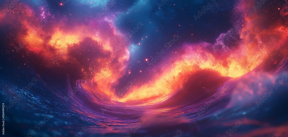 Vibrant Abstract Wave of Cosmic Colors Vibrant Abstract Wave of Cosmic Colors