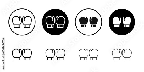 Boxing glove icon flat line symbol set.