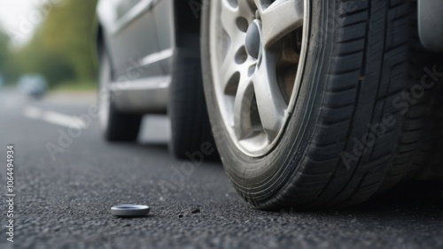 car wheel on the road