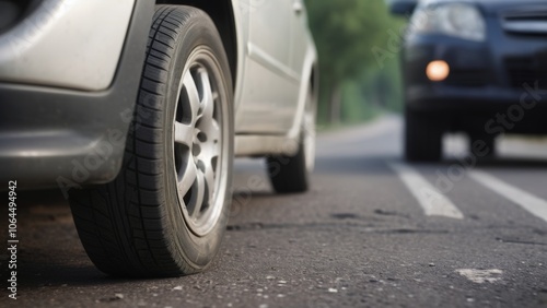 car wheel on the road