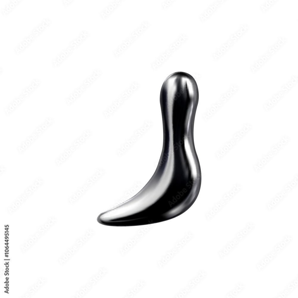 Abstract shape with a chrome surface. Liquid metal. 3D Abstract shape with a chrome surface. Liquid metal. 3D