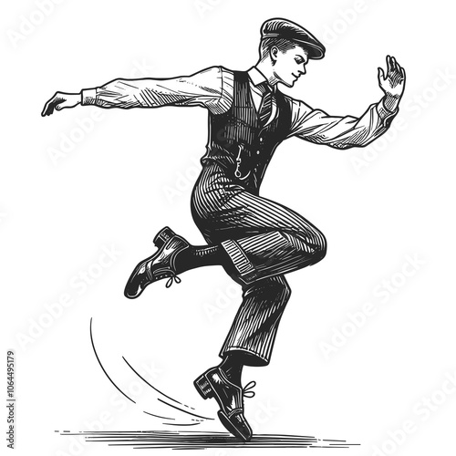 A hand-drawn sketch of a tap dance photo