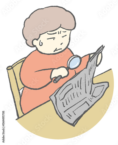 老後の不安　老眼で新聞が読みづらい
