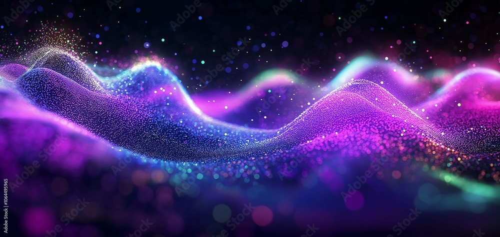 Neon Purple Digital Wave Energy Visualization Neon Purple Digital Wave Energy Visualization