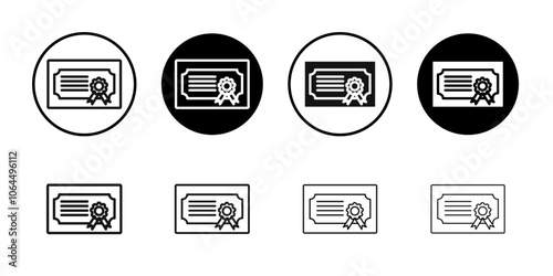 Diploma icon flat line symbol set.