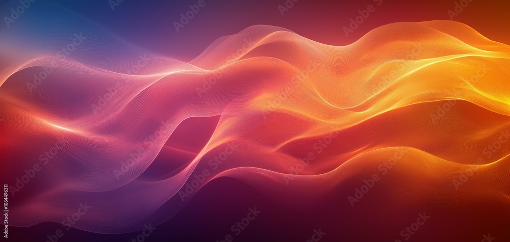 Obraz premium Warm and Cool Gradient Wave Pattern Background