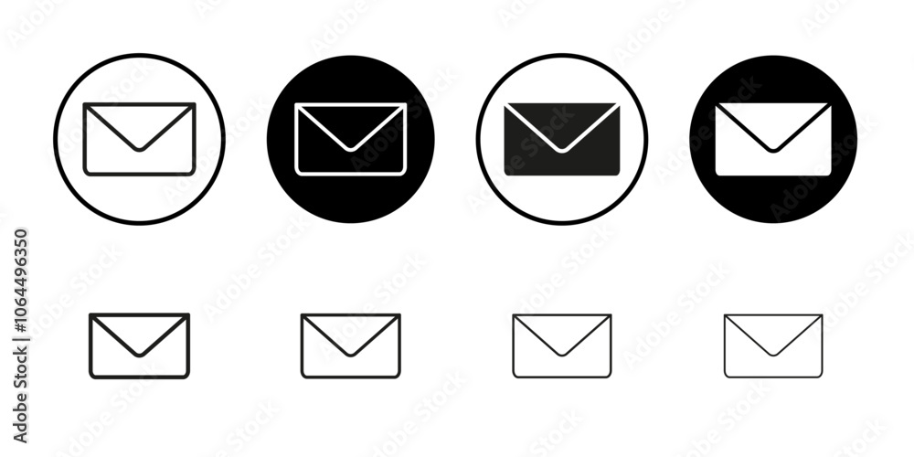 Envelope icon flat line symbol set. Envelope icon flat line symbol set.