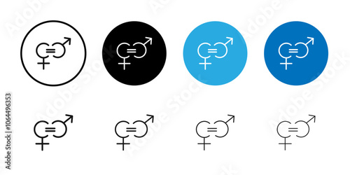 Equality icon flat line symbol set.