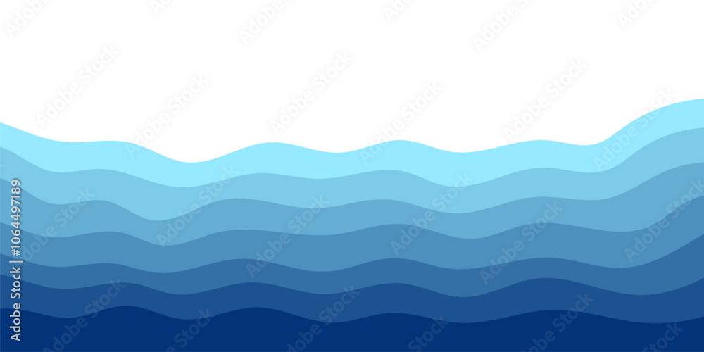 Sea waves. Blue river ocean wave layer vector background illustration Sea waves. Blue river ocean wave layer vector background illustration