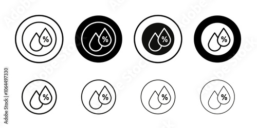 Humidity icon flat line symbol set.