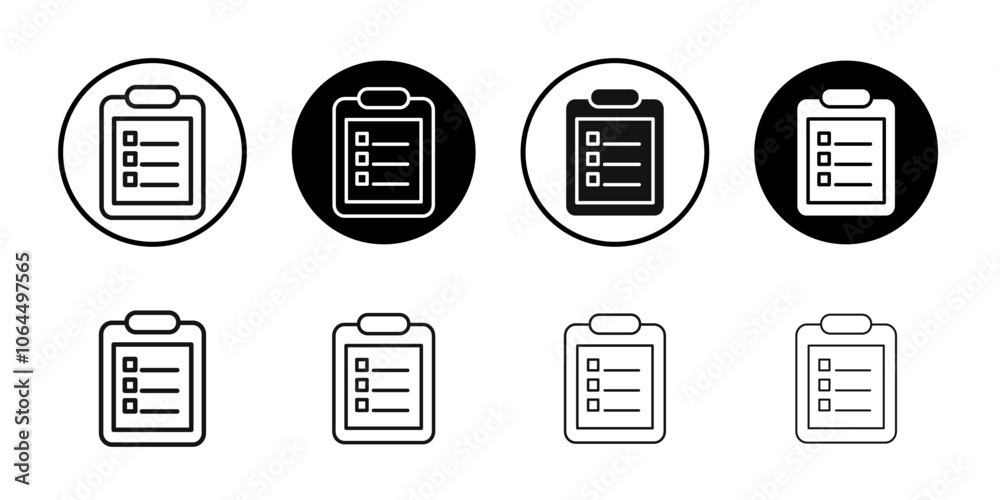 List icon flat line symbol set. List icon flat line symbol set.
