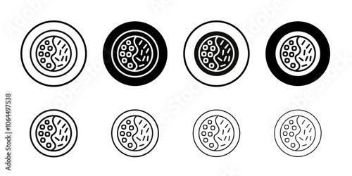 Kare raisu icon flat line symbol set.