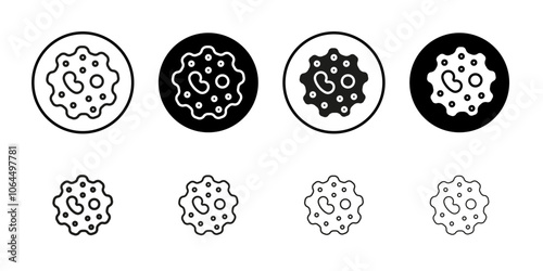 Microorganism icon flat line symbol set.