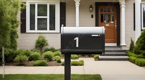 Urban mailbox with number 11 in front of new house.generative.ai
