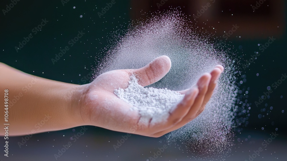 Chalk Dust Suspended in Air from Hand Chalk Dust Suspended in Air from Hand