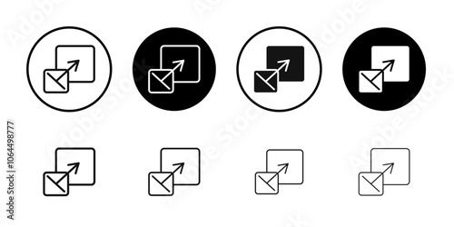 Resize icon flat line symbol set.