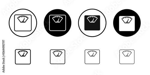 Scale icon flat line symbol set.