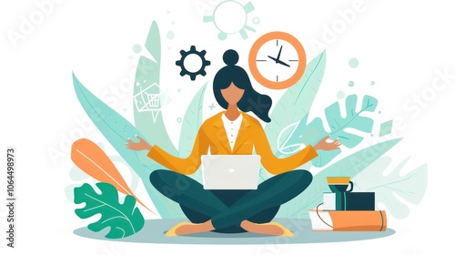 Professionals embracing the hybrid work lifestyle, balancing remote and office work. Illustrations