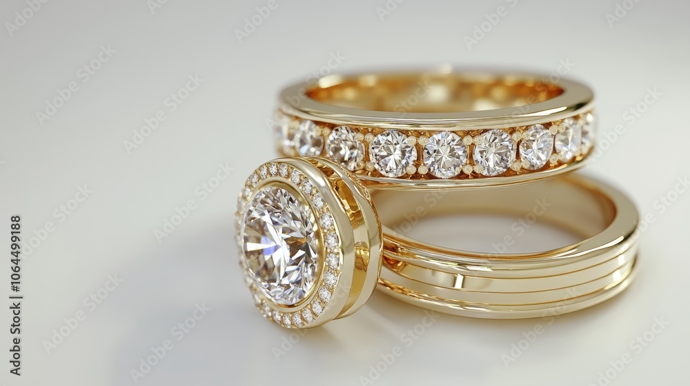Beautifully crafted couple rings shine against a pure white background, symbolizing love and commitment in a timeless, elegant style. Beautifully crafted couple rings shine against a pure white background, symbolizing love and commitment in a timeless, elegant style.