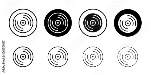 Vinyl icon flat line symbol set.