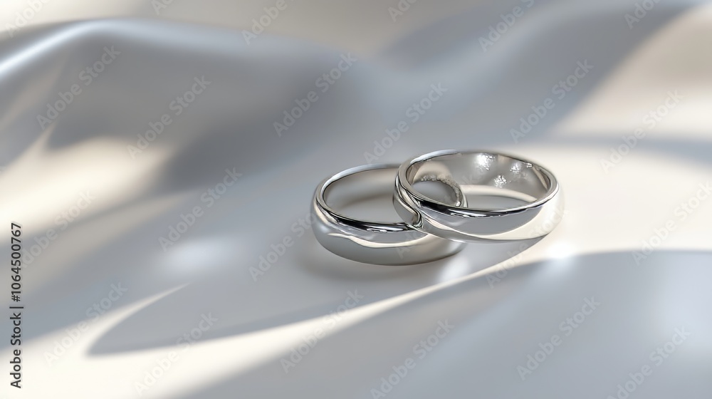 Simple and elegant matching couple rings on a clean white background, capturing the essence of timeless love and commitment. Simple and elegant matching couple rings on a clean white background, capturing the essence of timeless love and commitment.