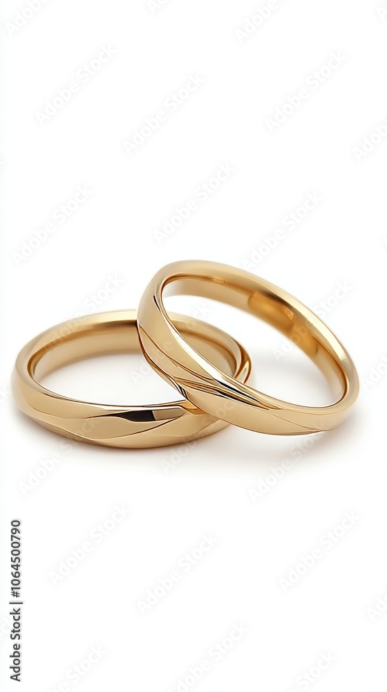 Simple and elegant matching couple rings on a clean white background, capturing the essence of timeless love and commitment. Simple and elegant matching couple rings on a clean white background, capturing the essence of timeless love and commitment.